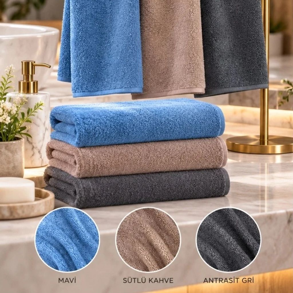 50x90 cm Renkli Otel El Havlusu – 200 g Pamuk Polyester